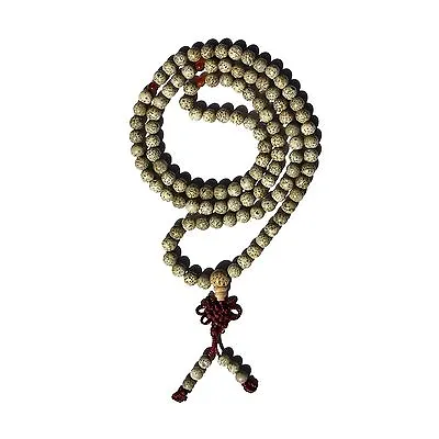 MANU™ White Bodhi Mala With Amber Agate Accents - Traditional Prayer Beads • $20