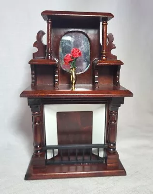 Dollhouse Miniature Ornate Mirrored Victorian Fireplace 1:12 Scale • $18
