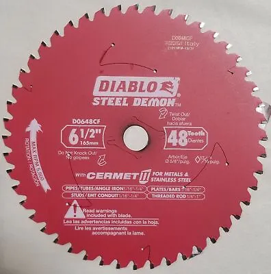 Diablo D0648CF Steel Demon TCG Cermet II Circular Saw Blade 6-1/2  X 48T • $26.42
