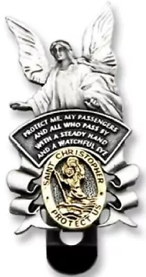 Saint St Christopher Guardian Angel Car Visor Clip Auto Traveler's Safety Prayer • $8.99