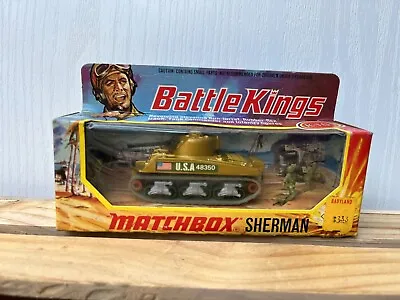 Matchbox BATTLE KINGS  K-101 Sherman  Tank Vintage 1974 • $85