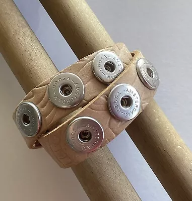 $17.50 • Buy Genuine Noosa Amsterdam Embossed Double Wrap Bracelet, Beige, Size S Or M