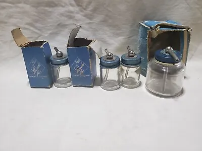 4 Vintage Paasche Airbrush Bottles 3-1 Oz 1-3 Oz. Glass Jars • $19.95