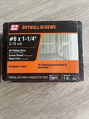 Grip-Rite  #6 X 1-1/4-in Bugle Coarse Thread Drywall Screws 114CDWS1 • $9.34