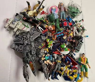 Over 4lbs Toy Junk Drawer LOT Transformers TMNT Batman 80’s 90’s 00’s Vintage • $44