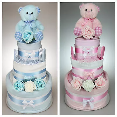 Baby Boy Girl Unisex Three Tier Nappy Cake New Born Baby Shower Maternity Leave  • £29.99