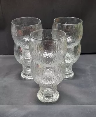 Vintage Crown Corning Festive Bark Design Set Of 6  Glasses Goblets • $45