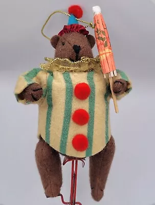 Midwest Cannon Falls Heart Felts Christmas Ornament Circus Bear Unicycle Parasol • $23.65