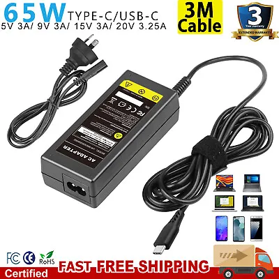 65W USB-C Type-C AC Adapter Laptop Charger For Lenovo ThinkPad Yoga Dell HP ASUS • $20.98