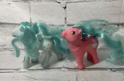 My Little Pony G1 Flutter Ponies PEACH BLOSSOM ‘87 & CLOUD PUFF ‘86 NO WINGS • $16