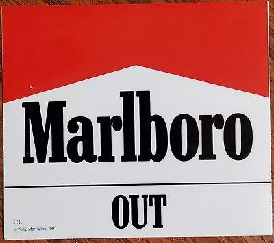 MARLBORO IN/OUT DECAL 5.5 X6  ~  IN  On One Side &  OUT  On Other Of Each Decal • $9