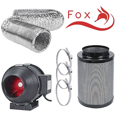 Hydroponic Fox Carbon Filter Kit-Australian Carbon-Twin Speed Fan-Ducting • £85