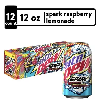 Mountain Dew Spark Raspberry Lemonade Soda Pop 12 Fl Oz Cans (12 Pack Cans) • $15.50