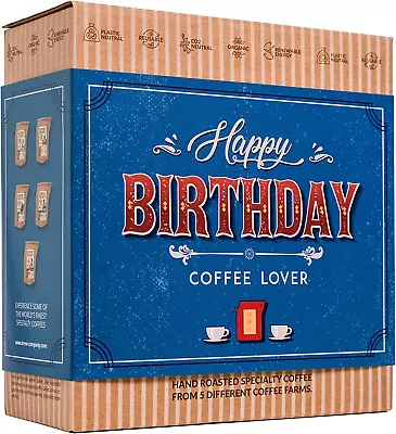 Gourmet Birthday Coffee Gift Set For Men & Women â€“ 5 Of The World's Finest & | • £16.26