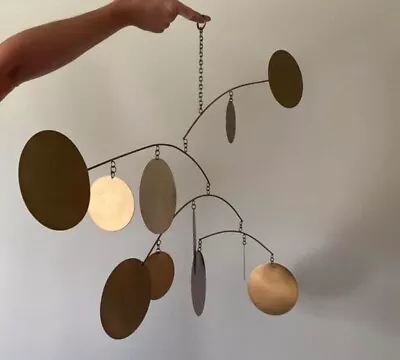 Circles Mobile Mid-century Metal Modern Sculpture Retro Hanging Art — Large • $49