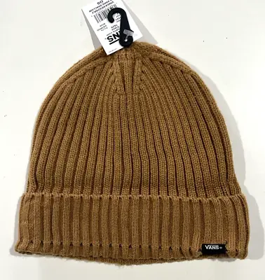 VANS Off The Wall Beanie Men's One Size Classic Shallow Cuff Knit Brown • $15.99