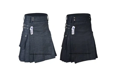 $34.99 • Buy STYLISH DENIM KILT FOR STYLISH MEN Available In 2 Colors