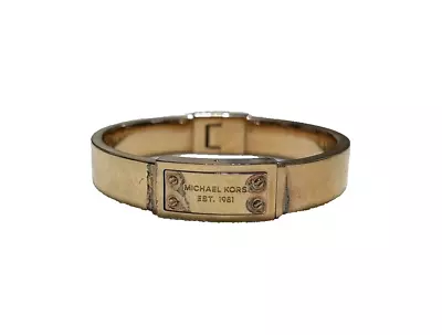 Michael Kors Heritage Logo Hinged Bangle Bracelet Rose Goldtone • $18