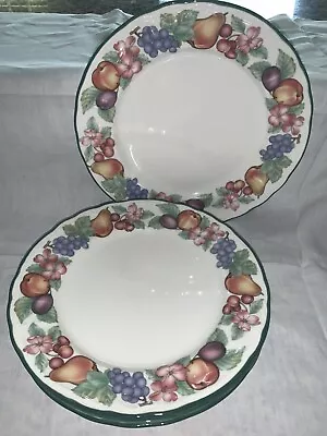 (Set Of 4) Epoch MARKET DAY 10 1/2  DINNER PLATES (Indonesia) • $24.99