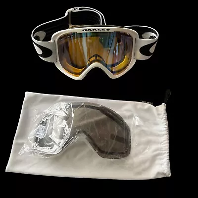 Oakley O-Frame 2.0 M Pro White Persimmon & Gray Reflective Len Goggles Skiing • $49.95