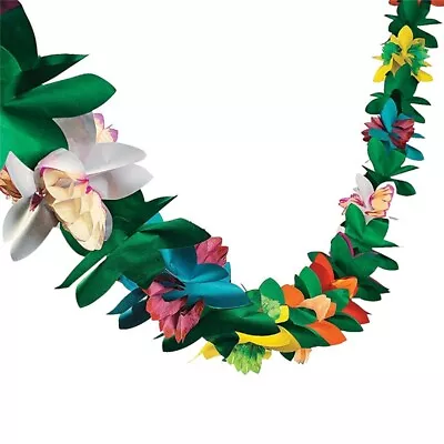 £4.96 • Buy 3M Hawaiian Tropical Paper Flower Garland Banner Summer Beach Luau Party Decor