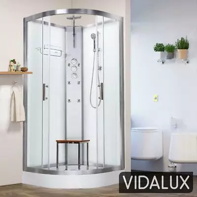 Shower Cabin Enclosure Vidalux Pure 800 X 800 White Leak Free Thermostatic • £659