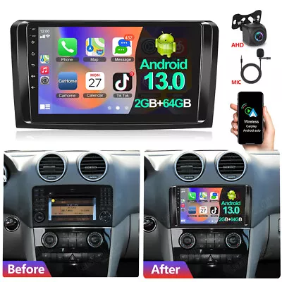 Carplay Car Radio For Mercedes Benz W164 ML500 GL350 GL450 Android 13 GPS 2G+64G • $159.99