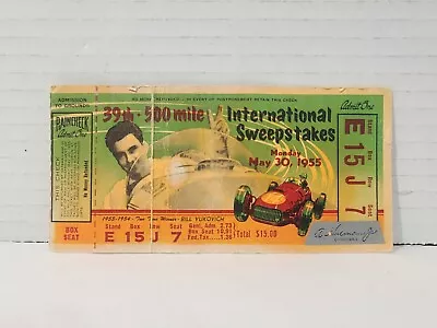 1955 Indianapolis 500 Mile Ticket Stub Speedway Indy Bill Vukovich Race • $31.96