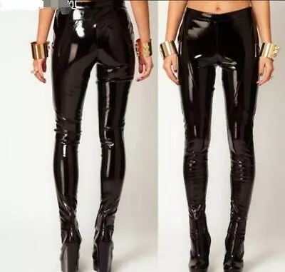 Fashion Women Sexy Vinyl Skinny Leggings Pencil Ladies Punk Patent Leather Pants • $26.64