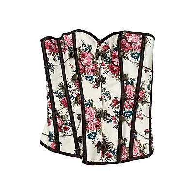 Daisy Dominion Corset Bustier  Floral Steel Boned Small  • $36.99