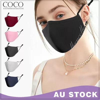 Adult Unisex Four Layer Cotton Washable Face Mouth Masks Protective Reusable AU • $9.99