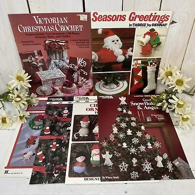 Lot Of 6 Vintage Christmas Crochet & Knitting Leaflets Patterns • $15