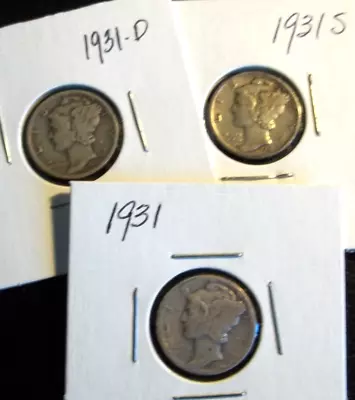 1931  P-D-S Mercury Dime Set NR  (Lot A) • $14.95