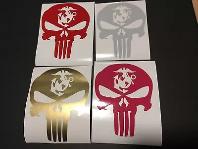 Silver Punisher Marine USMC EGA 7 X 5.5” Vinyl Sticker Car Truck Window Decal • $5.99