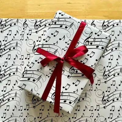 Music Notes Gift Wrap | 70 X 50cm Sheet | Musical Wrapping Paper • £2