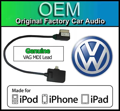 VW MDI IPod IPhone Lead VW EOS Lightning Cable Connection Media In Adapter • $62.24