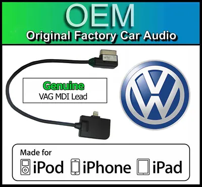 VW MDI IPod IPhone Lead VW Polo Lightning Cable Connection Media In Adapter • $63.13