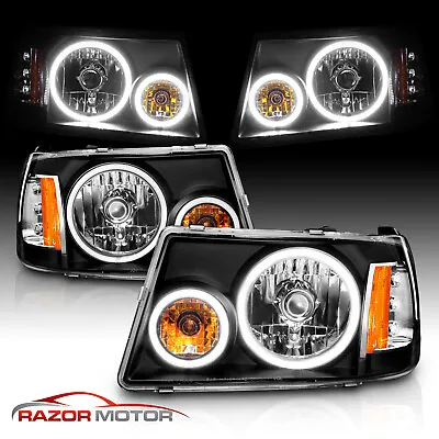 $172.53 • Buy [LED Halo] 01-11 For Ford Ranger Pickup Truck Black Headlights Head Lamps Pair