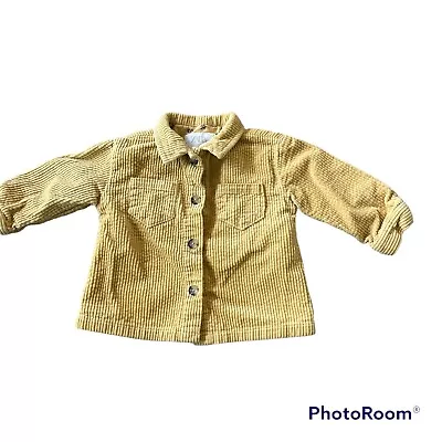 Zara Baby Corduroy Lined Jacket Overshirt Yellow Lined Girls Size 12-18 Month • $12