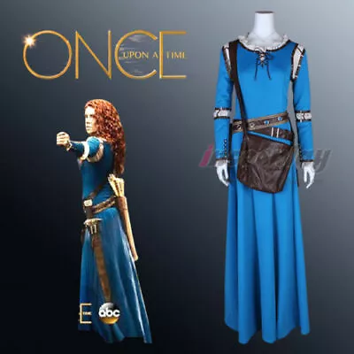 Brave Merida Adult Costume Once Upon A Time Season 5 Cosplay Long Dress Full Set • $125