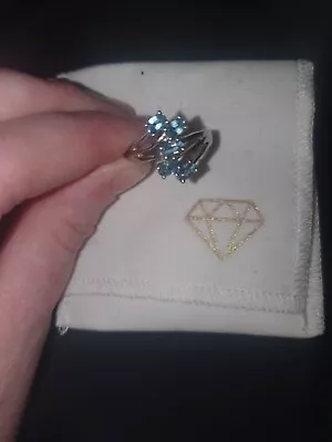 Blue Topaz 925 Silver Ring Approx Size O/p • £15