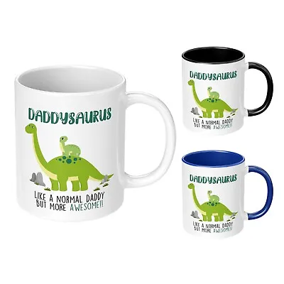Funny Mug Gift Fathers Day Daddysaurus Dinosaur Daddy Birthday Christmas Cup • £7.99