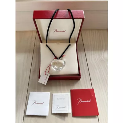 Baccarat Crystal Pendant Heart Shaped WomenNecklace Jewelry W/ Box And Papers • £63.41