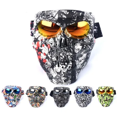 Motorcycle Goggles Skull Face Mask Eyewear Glasses Motocross Race ATV Dirt Bike • $14.99