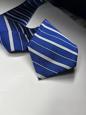 BROOKS BROTHERS Makers XL Tie Blue & White Striped Tie Extra Long • $13.75