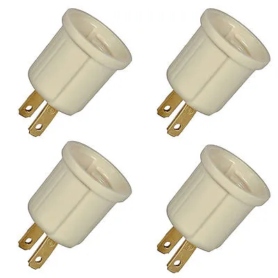4 Pc 110v Outlet Socket Plug To Standard Light Bulb Adaptor Converter New • $8.44