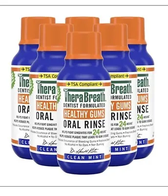 $10 • Buy 2 Each TheraBreath Healthy Gums Oral Rinse 3oz Clean Mint EXP 10/24 Travel Size