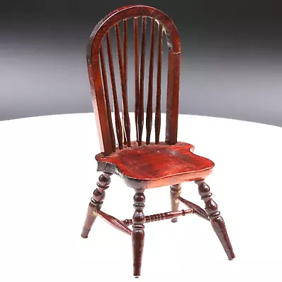 Vintage Wooden Windsor Bentwood Rail Back Chair Dollhouse Miniature 1:12 Scale • $44