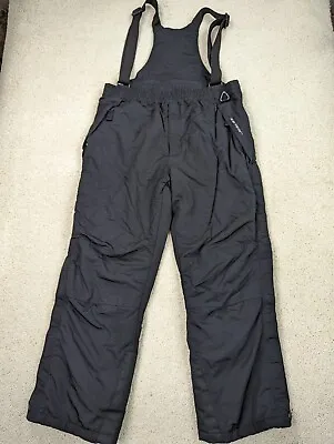 VINTAGE Eddie Bauer Snow Bib Mens Extra Large Black EBTek Pants Lined Insulated • $38.94