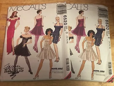 🌸 McCALL'S #6520-LADIES TWO LENGTH COCKTAIL-PARTY GOWN PATTERN 12-16 / 14-18 FF • $12.34